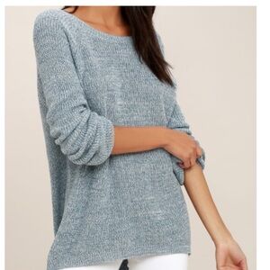 Lulu's Blue Crew Neck Sweater